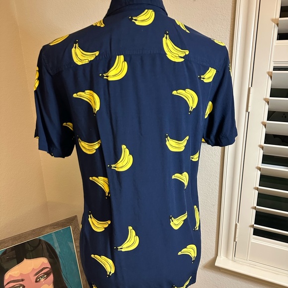 Goodfellow button down collared shirt bananas sm - Picture 2 of 4